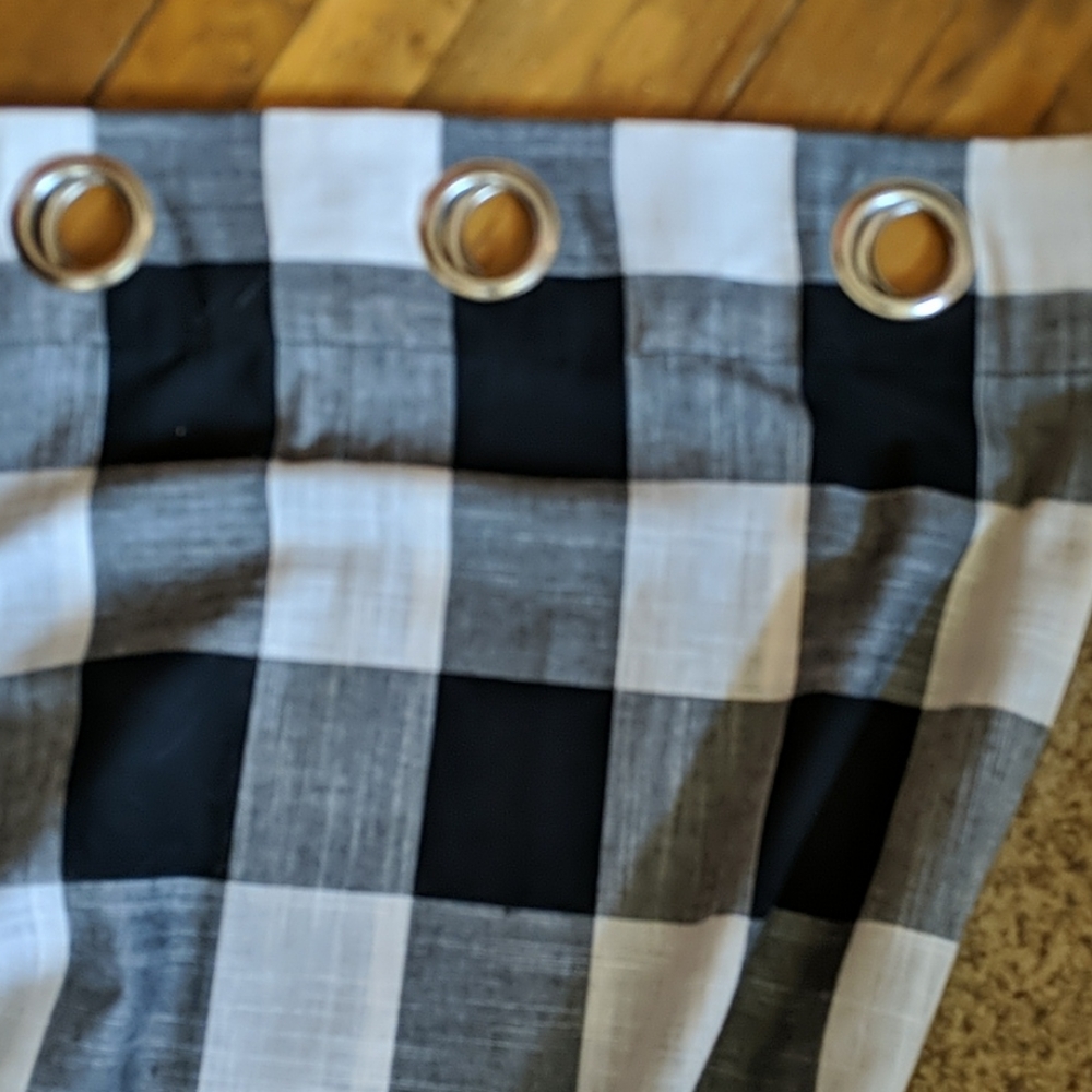 EUC buffalo check curtains